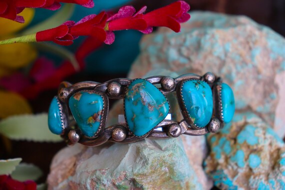 Old Pawn Turquoise Row Cuff - image 2