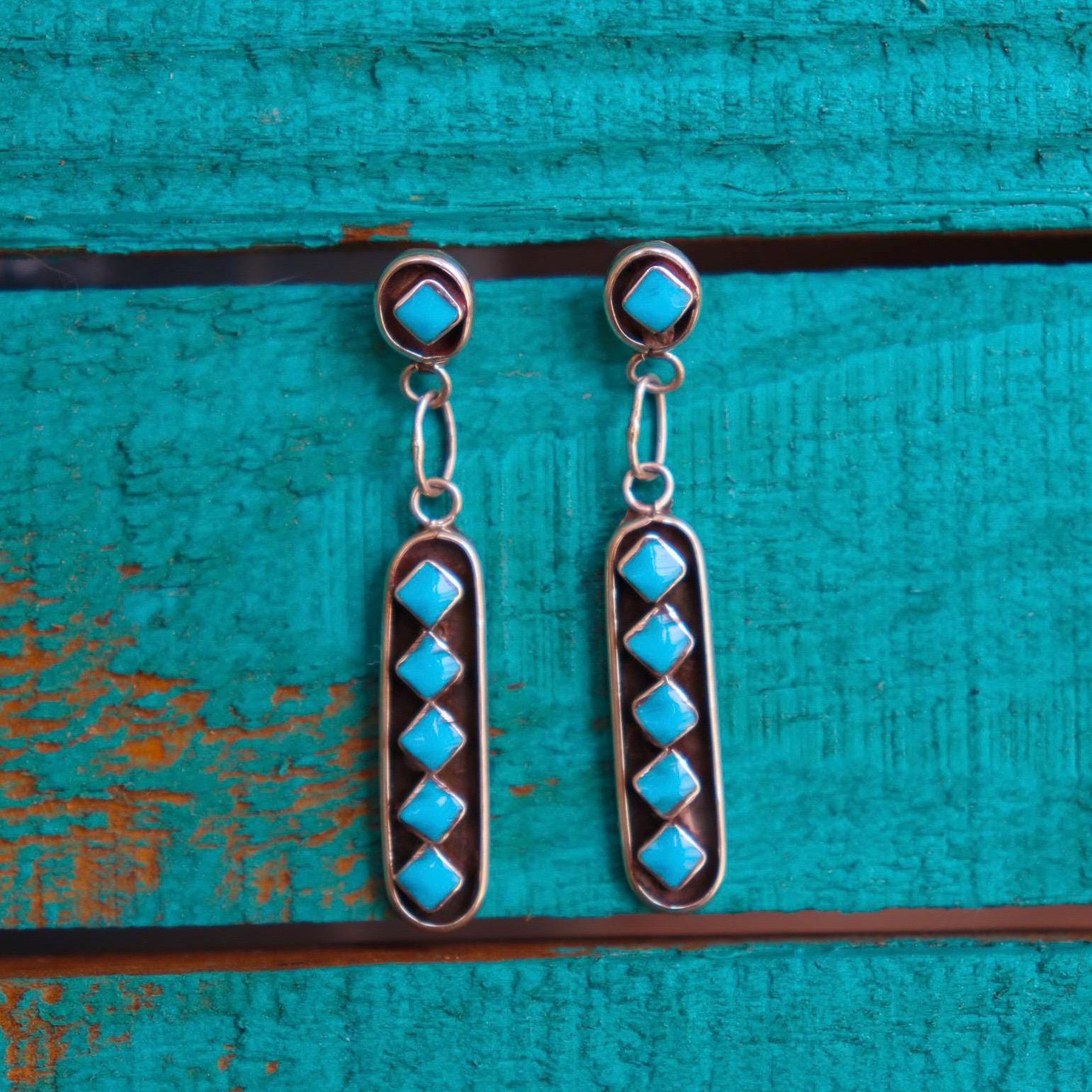 EOAです。Fred Cachini Zuni Vintage Native American ZUNI FRED CACHINI Diamond Turquoise