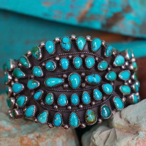 Old Pawn Turquoise Cluster Cuff