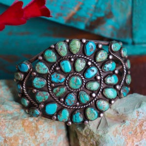 Old Pawn Turquoise Cluster Cuff