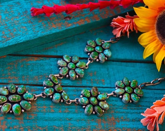 Sonoran Gold Turquoise Cluster Lariat by Paul Livingston