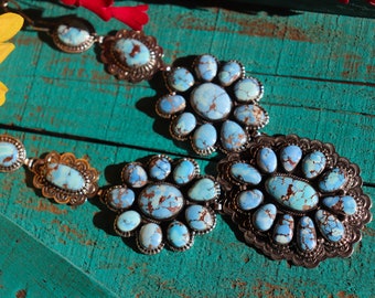 Golden Hills Turquoise Cluster Necklace