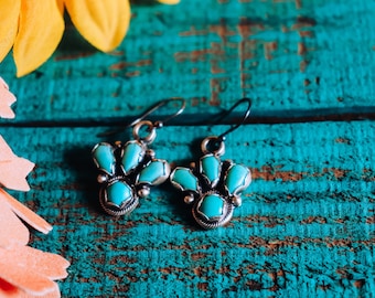 Nova Half Cluster Turquoise Earrings