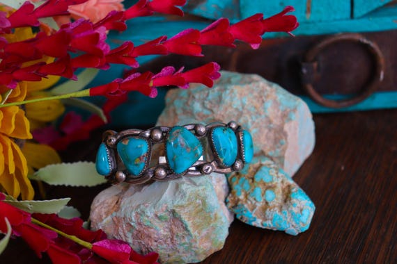 Old Pawn Turquoise Row Cuff - image 3
