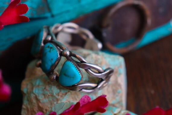 Old Pawn Turquoise Row Cuff - image 5