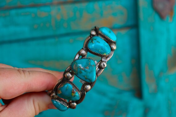 Old Pawn Turquoise Row Cuff - image 4
