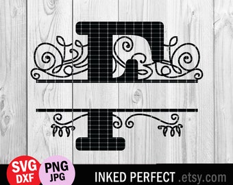 Split Monogram Letter F SVG, Split Alphabet F Monogram Cut File, Letter F SVG, Personalized SVG For Nurse, For Teacher, Personalized, Dxf