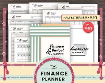 Half Letter Insert, Finance Planner Printable, Bill Payments Manager, Financial Tracker, Finance Book, Half Page, PDF, Personal Organizer