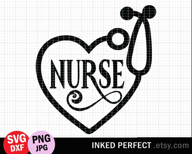 Download Nurse SVG Nurse Love Heart Stethoscope Monogram Nurse SVG ...