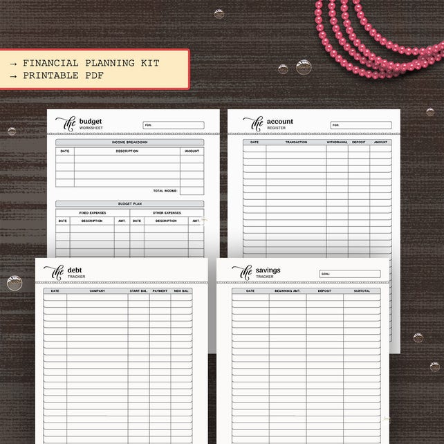 finance bundle planner book half letter inserts account etsy