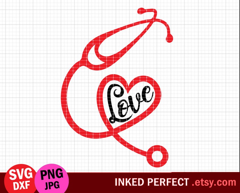 Download Nurse SVG Nurse Love Love Svg Stethoscope SVG Medical | Etsy