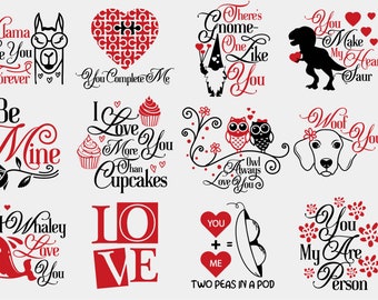 Saint-Valentin Funny Messages SVG Design Bundle