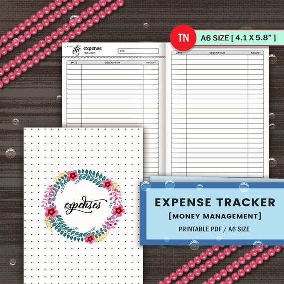 expense tracker printable a6 insert a6 finance planner etsy spending tracker printable