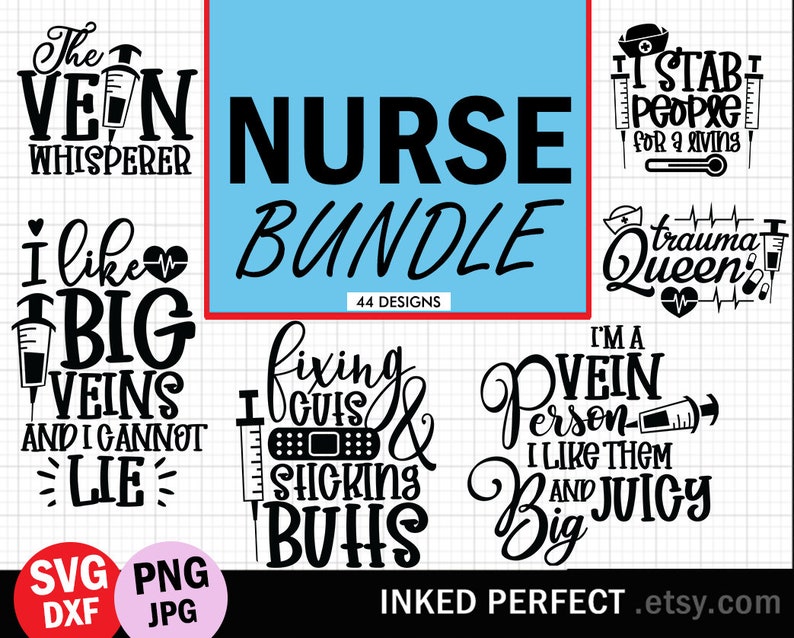 Download Nurse Bundle 44 SVG Dxf Jpg and Png Files For Cricut and ...