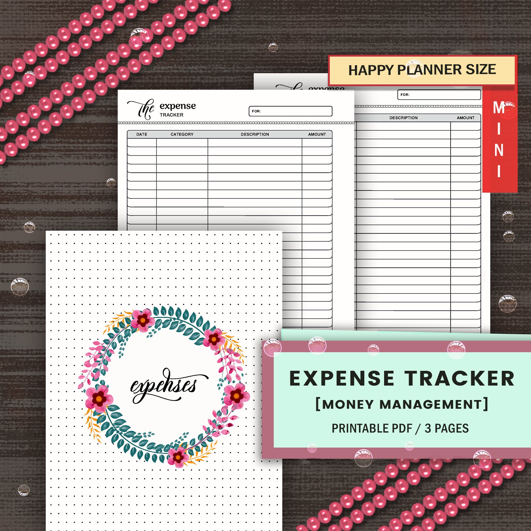 Mini Happy Planner Insert Spending Tracker Printable Expense | Etsy