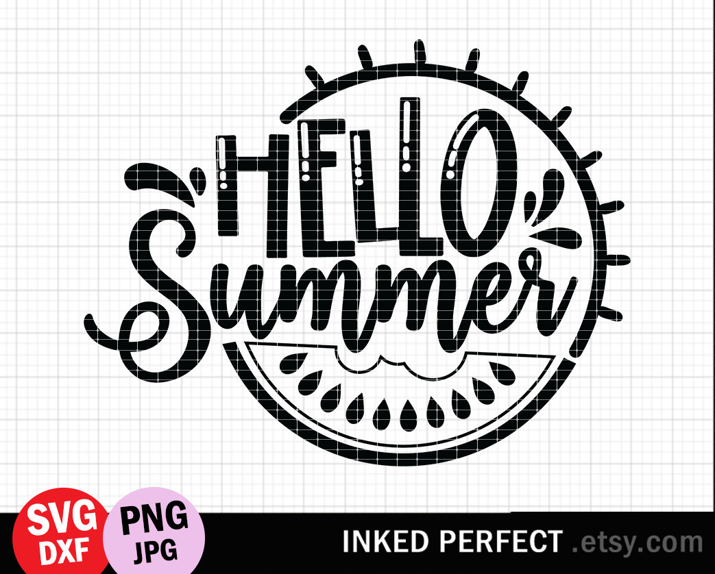 Download Hello Summer Svg Summertime Beach Watermelon Cut File Jpg Png Etsy