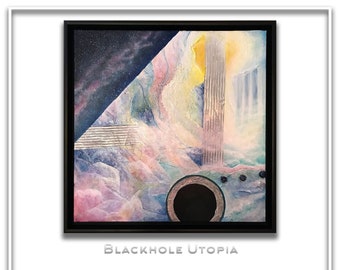 BlackHole Utopia ~ Original Solfeggio 963 Hz Frequency Painting by Internationally Awarded Fine Artist, KJ Burk.