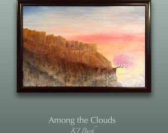 Among the Clouds - Original Solfeggio 963 Hz Frequency Painting by Internationally Awarded Fine Artist, KJ Burk