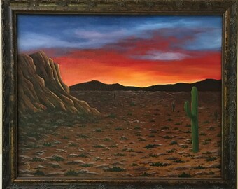 Arizona Sunset - Original Painting by KJ Burk