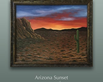 Arizona Sunset - Original Solfeggio 963 Hz Frequency Painting by Internationally Awarded Fine Artist, KJ Burk