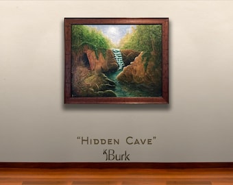 Hidden Cave - Original Solfeggio 963 Hz Frequency Painting by Internationally Awarded Fine Artist, KJ Burk