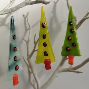 Glass Christmas Tree Decorations     approx. 9.5x3 cm