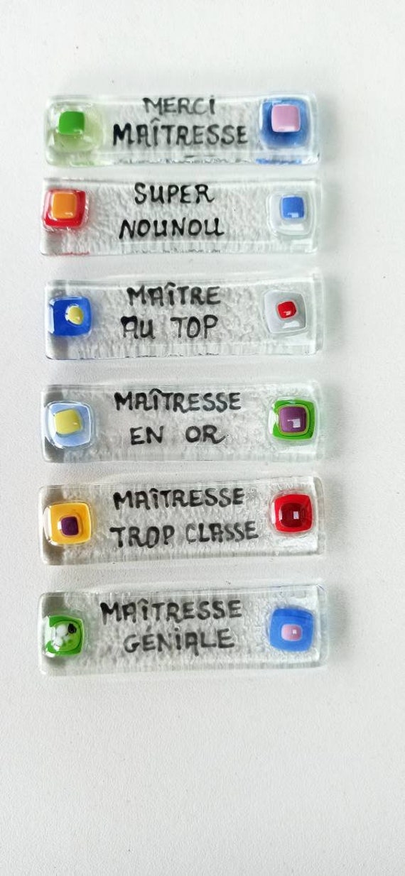 Cadeau Fin d'année -7cm X 2cm - Maitresse Maître Atsem Nounou Merci Coach Magnet- Aimant