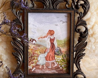 Original painting vintage photo frame