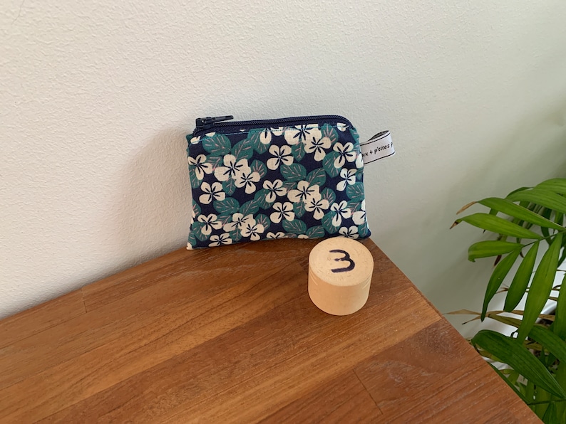Fabric purse, pouch, pencil case 3 - Marine vert