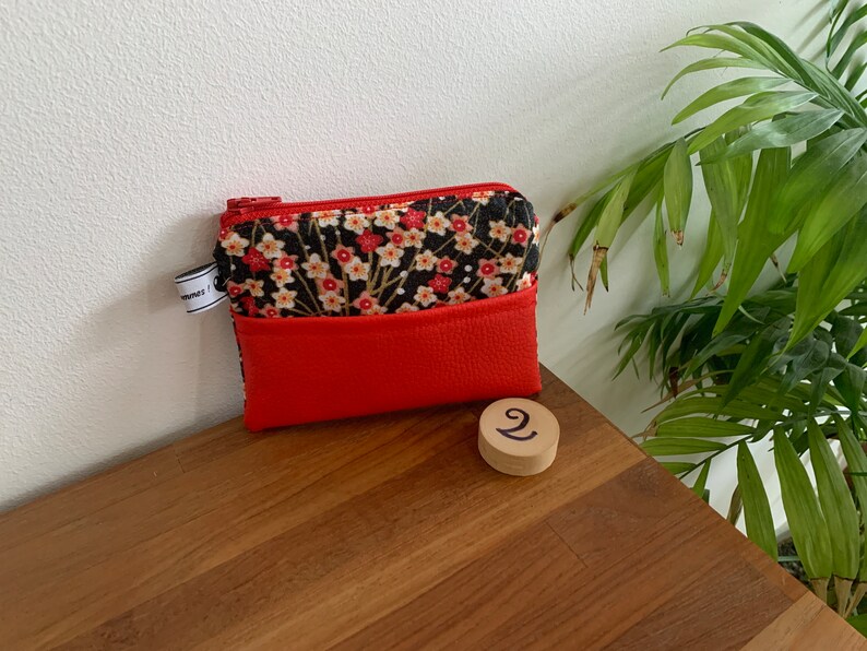 Porte-monnaie ou pochette tout en tissu 2 - Rouge