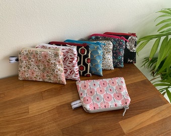 Portafoglio in tessuto, pochette, astuccio per matite