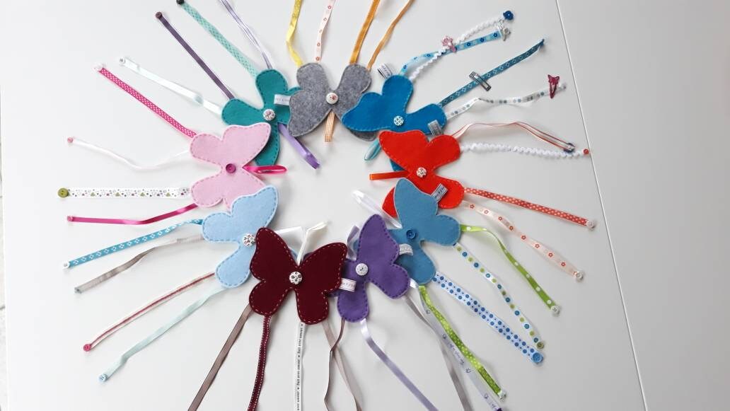 Porte Barrettes, Range Barrettes Papillon en Feutrine - Décoration