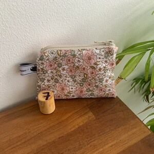 Fabric purse, pouch, pencil case 7 - Rose vert