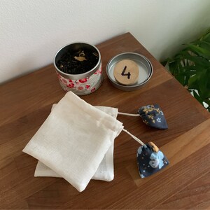 Washable tea bag reusable Zero waste set of 2 bags 4 - Gris bleu