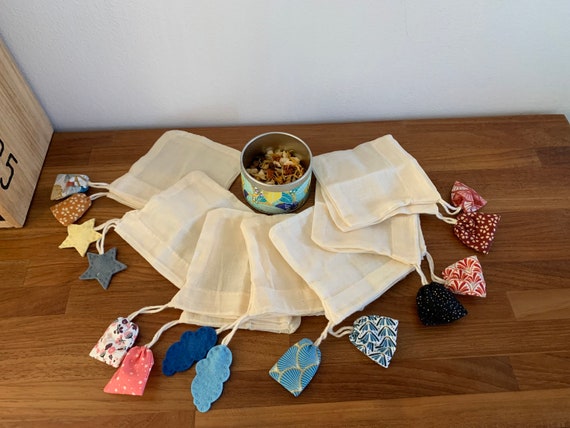 Sachet à thé réutilisable Ah table - 5 pièces : Accessoires pour