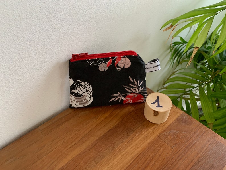Fabric purse, pouch, pencil case 1 - Noir rouge