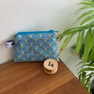 Fabric purse, pouch, pencil case 4 - Bleu