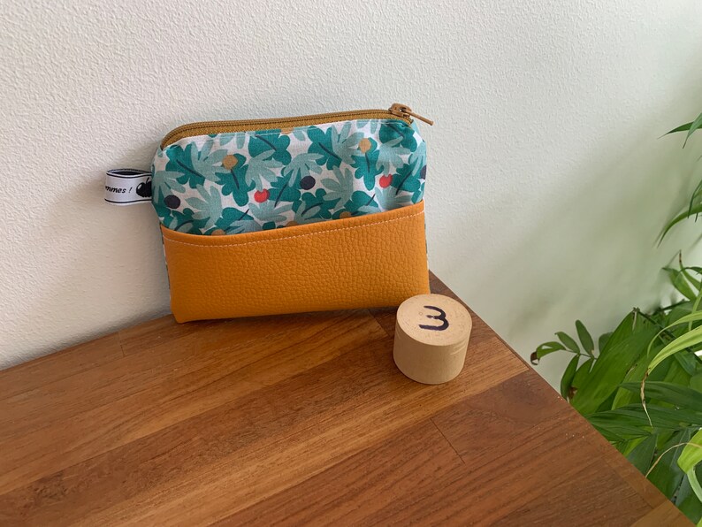 Porte-monnaie ou pochette tout en tissu 3 - Vert