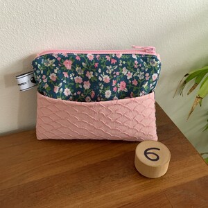 Porte-monnaie ou pochette tout en tissu 6 - Rose