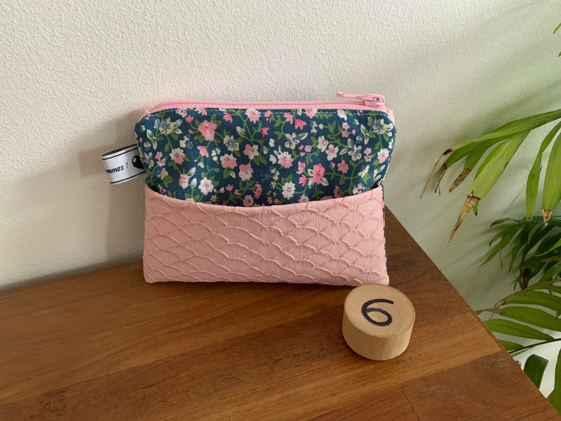 Porte-monnaie ou pochette tout en tissu 6 - Rose