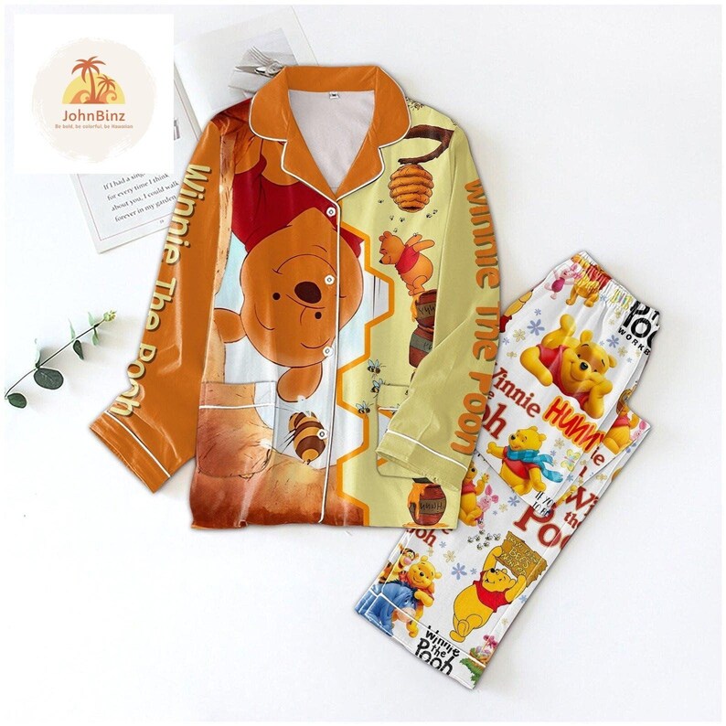 Pooh Bear Pajamas Winnie the Pooh Pajamas Set Disney Pooh Etsy
