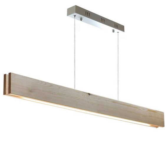 Rustic Wood Pendant Lamp Wood Suspend Xl 45w Cri95 Led Etsy