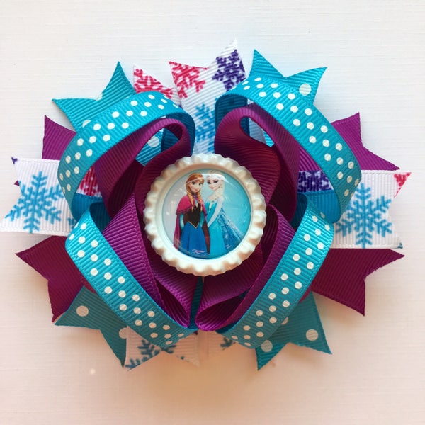 Frozen Hair Bow Elsa Hair Bow Anna Anna Frozen Birthday Frozen Party Outfit Frozen Disney Hair Bow Character Hair Bow Frozen Disney World