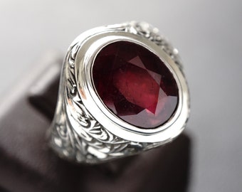 healing stones stacking rings gemstones boho Elastic ring of ruby and rhodonite