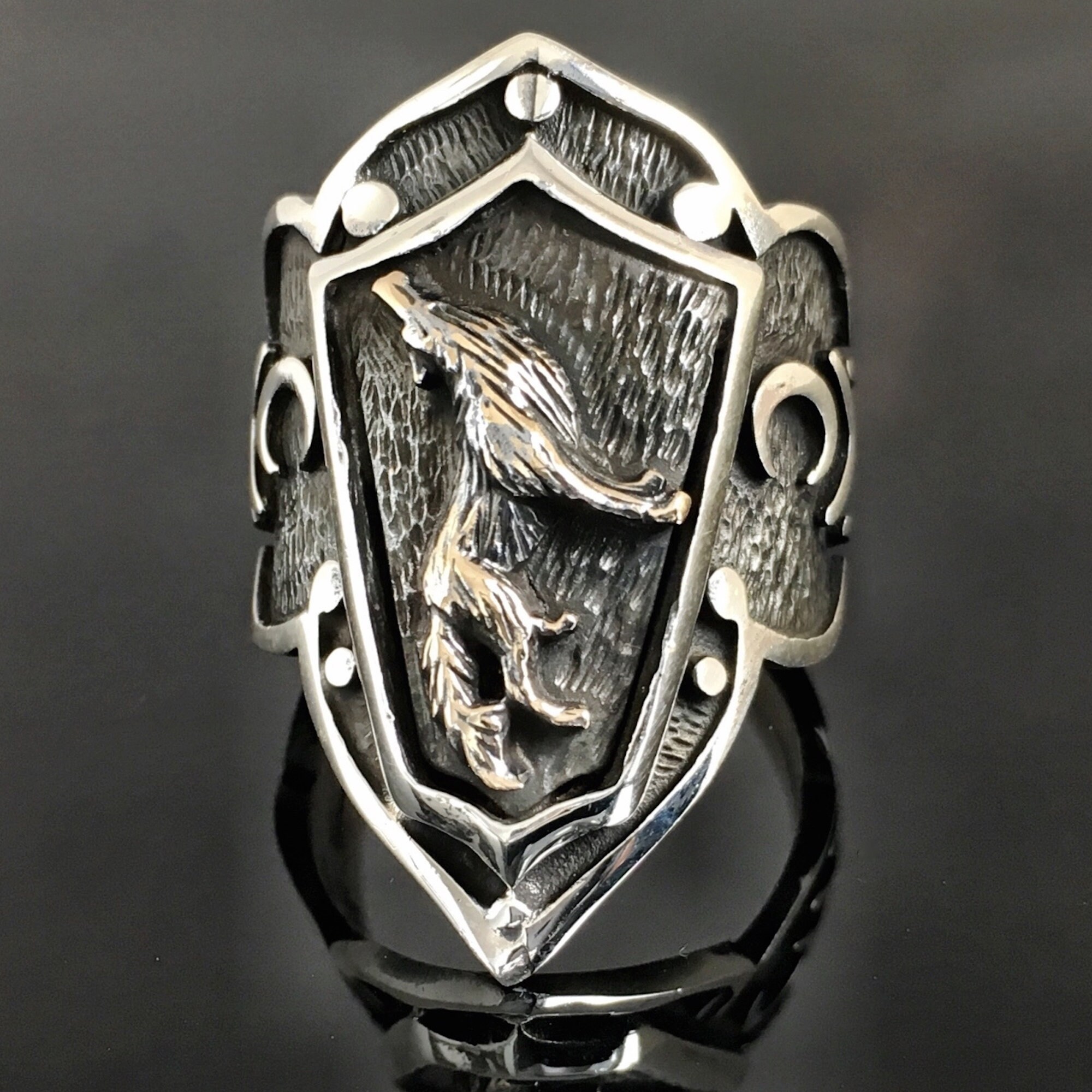 Silver Archer's Thumb Ring Wolf Turk Ottoman Zihgir 925 Silver Archer's Thumb Ring Wolf Turk Ottoman Zihgir 925