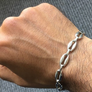 Silver Anchor Link Chain Bracelet Mariner 925 Sterling New 8mm Mens Jewelry