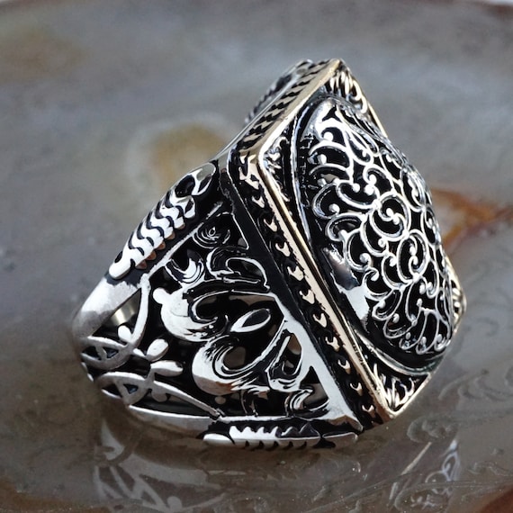 925 Sterling Silver Mens Ring Handcrafted Elegant Jewelry Free