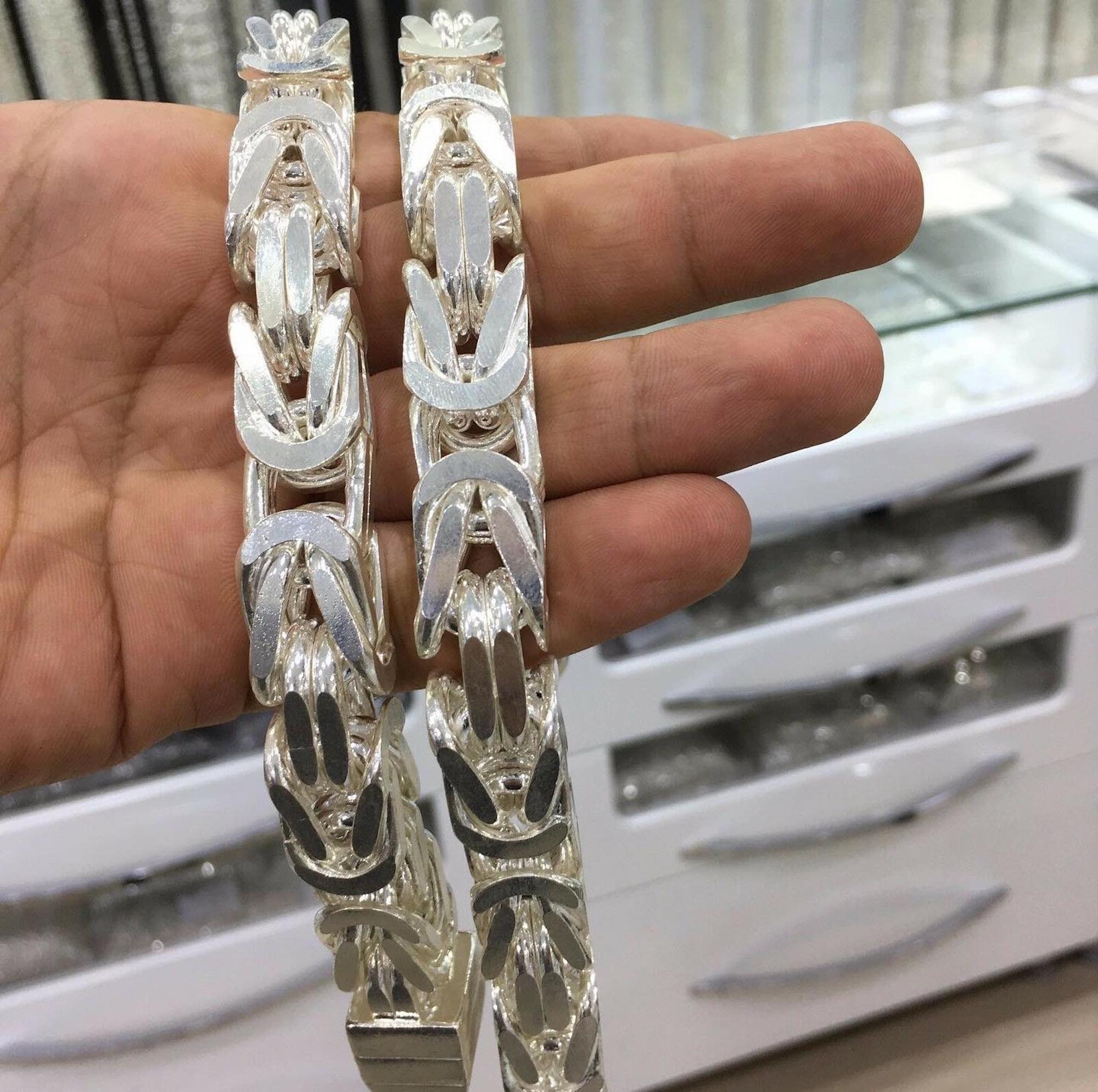 Buy 925 Sterling Silver King s Chain Necklace Cubic Thick Heavy