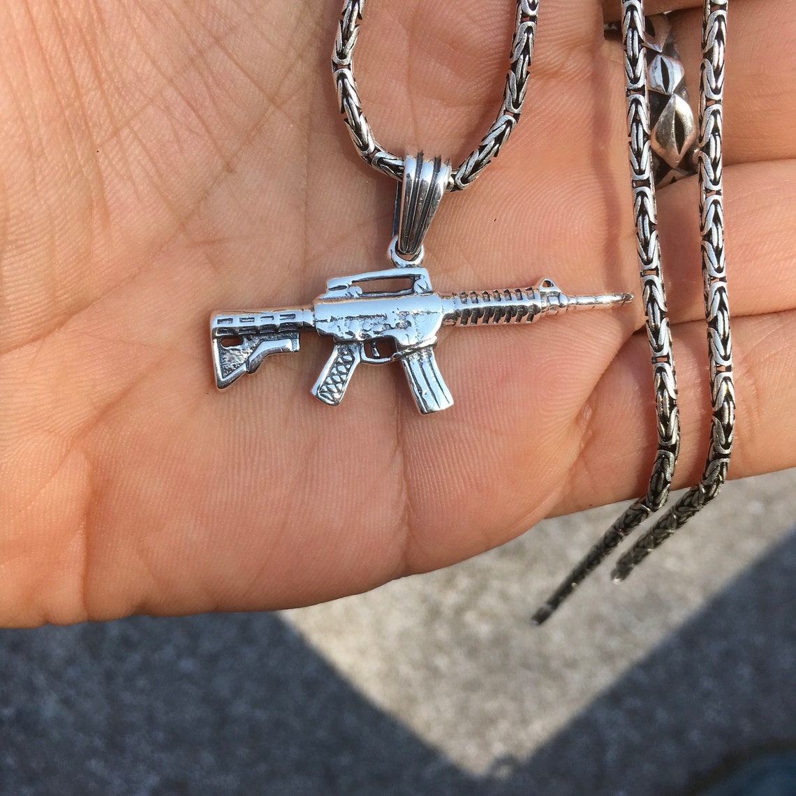Pendentif Kalashnikov En Argent Massif 925/1000 - Marque Saralinka - Neuf Avec étiquettes