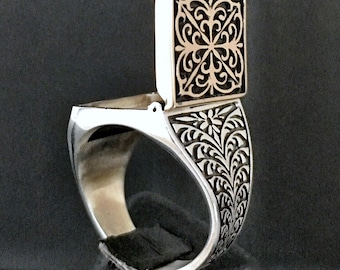 925 Sterling Silver Ring with Hidden Box Unique Handmade Jewelry free resizing
